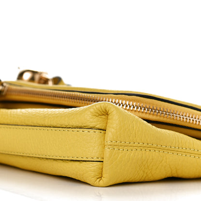 Alexander McQueen Grainy Calfskin Padlock Skull Clutch Yellow 6 of 9