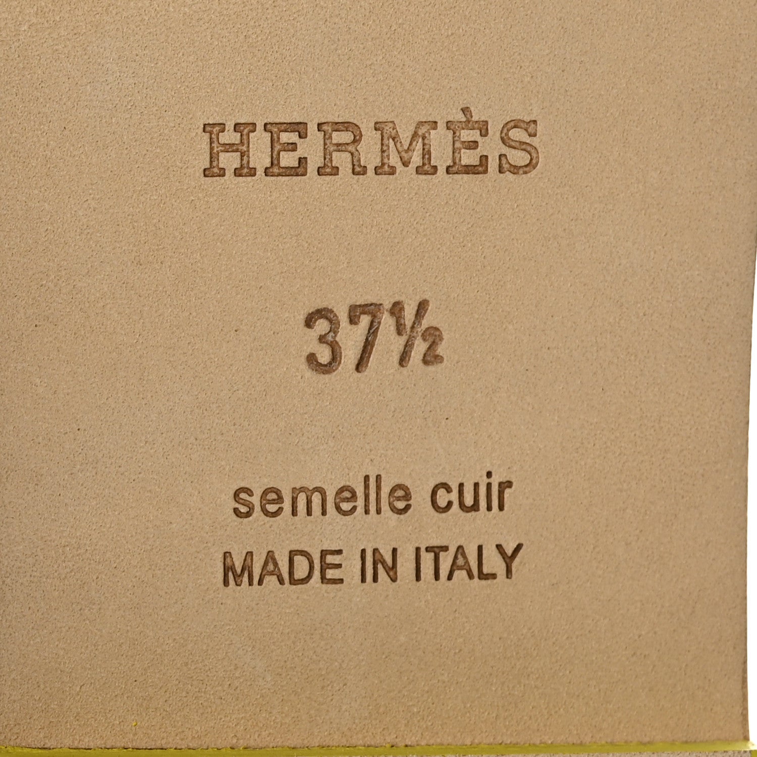 Hermes Epsom Oran Sandals 37.5 Jaune Pollen 8 of 8