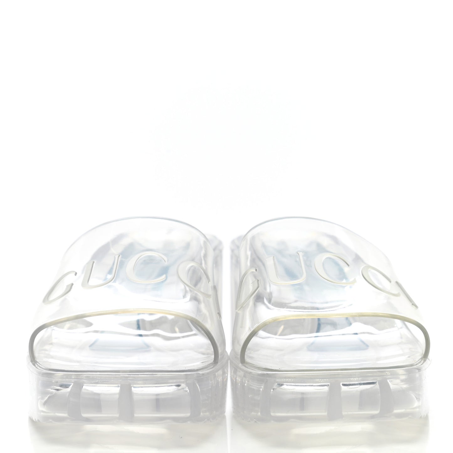 Rubber Gucci Logo Womens Platform 20/60mm Slide Sandals 35 Transparent