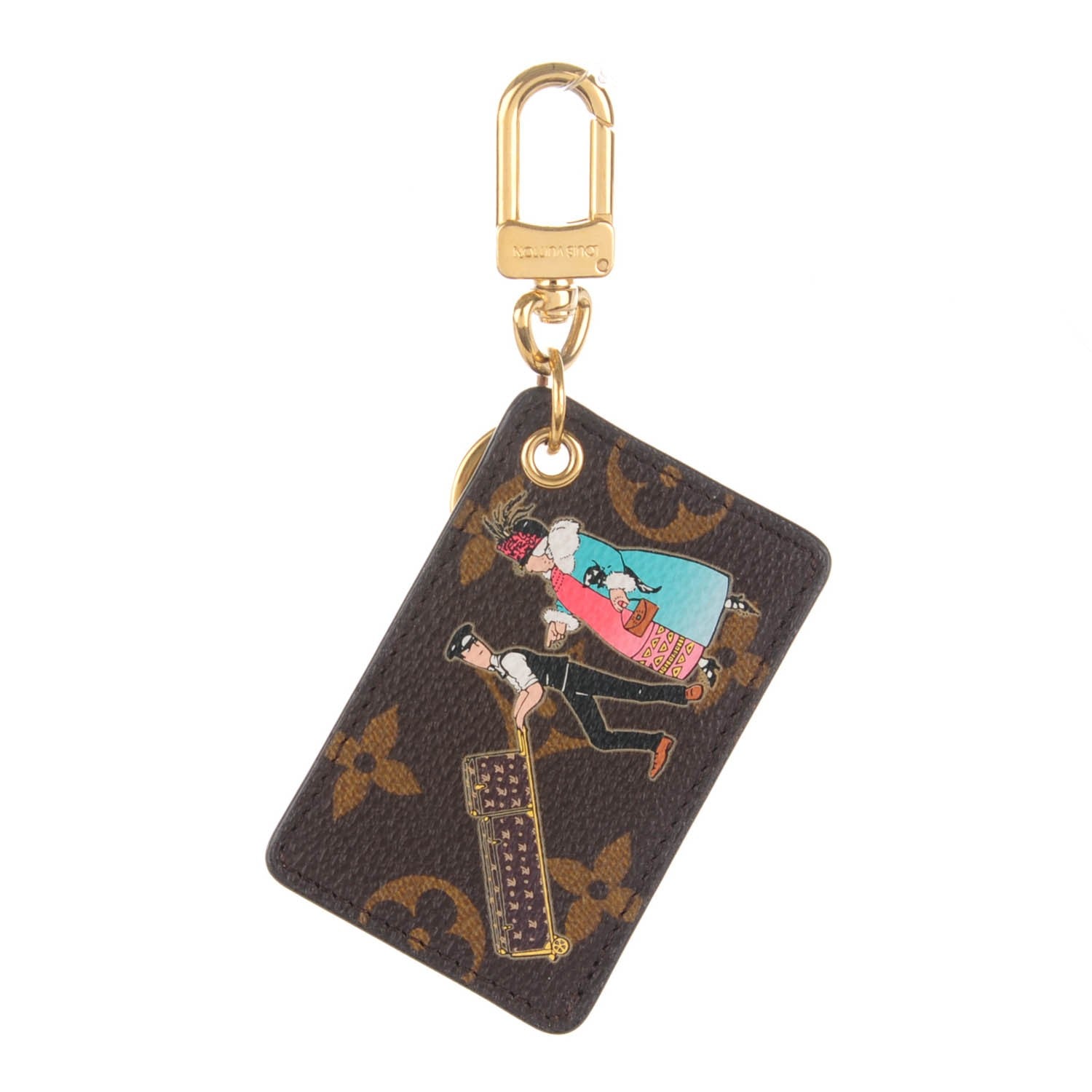 Louis Vuitton Monogram Illustre Bag Charm Key Ring Rose 1 of 5