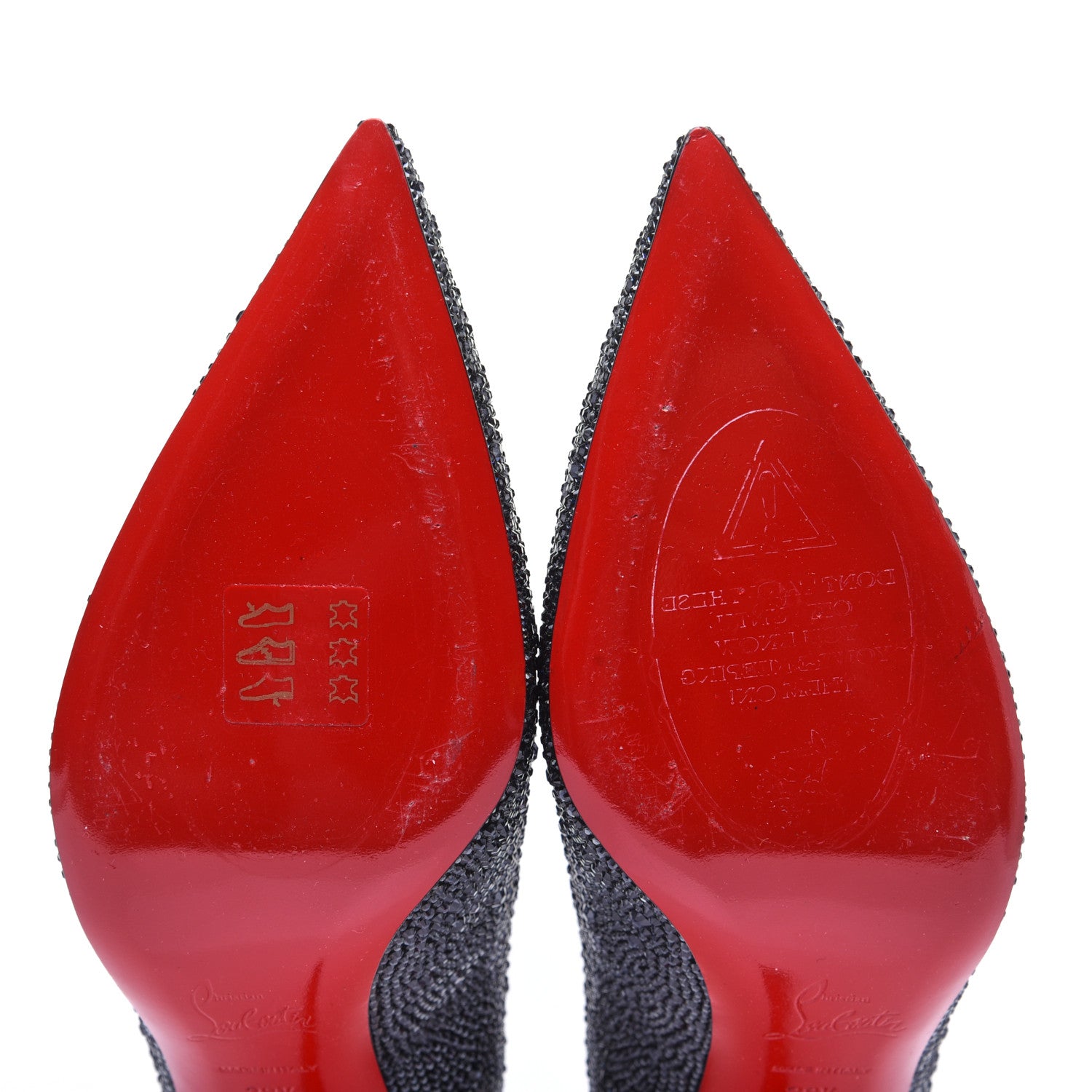 Christian Louboutin Suede Strass Kate 70 Pumps 38.5 Anthracite 10 of 12