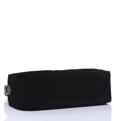 Gucci Velvet Matelasse Small GG Marmont Chain Shoulder Bag Black 4 of 15