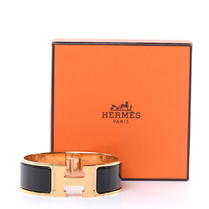 Hermes Enamel Wide Clic Clac H Bracelet GM Black 6 of 6