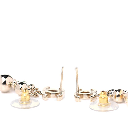 Chanel Metal CC Bead Drop Earrings Gold 3 of 4
