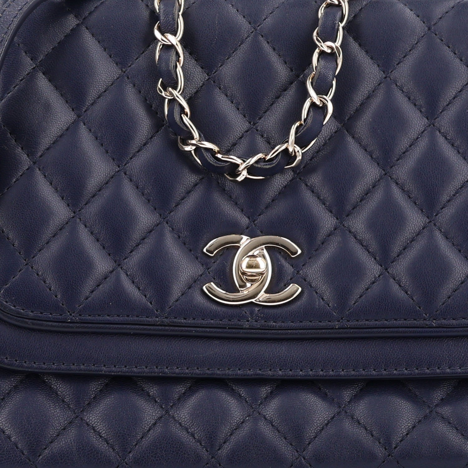 Chanel Lambskin Quilted Medium Lovely Day Flap Blue 8 of 10