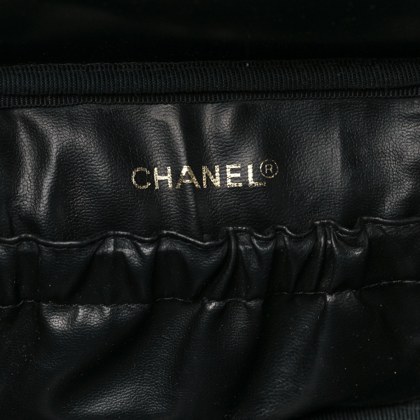 Lambskin Vanity Cosmetic Case Black