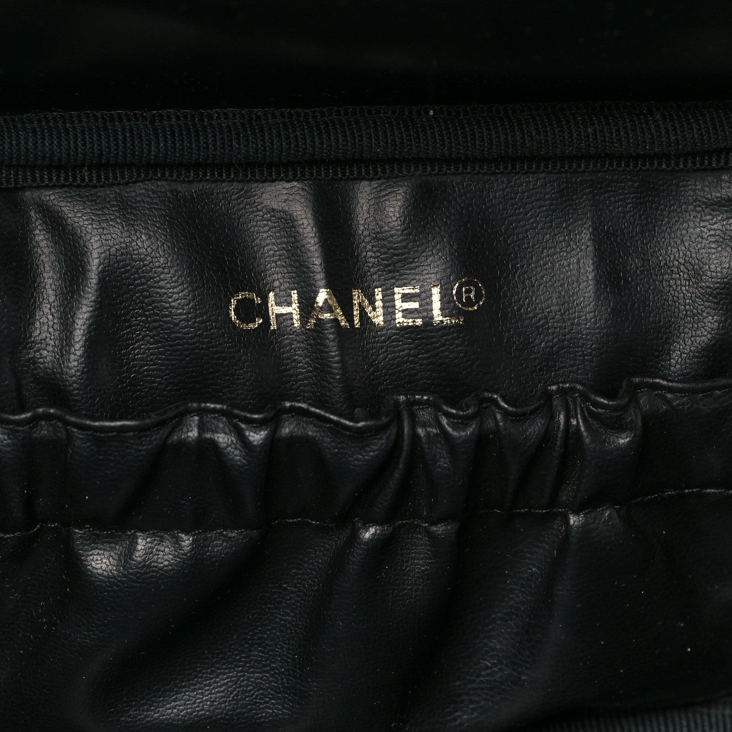 Chanel Lambskin Vanity Cosmetic Case Black 6 of 10