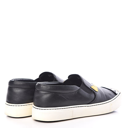 Fendi Vitello Elite Monster Eyes Slip On Sneakers 38 Black 4 of 9