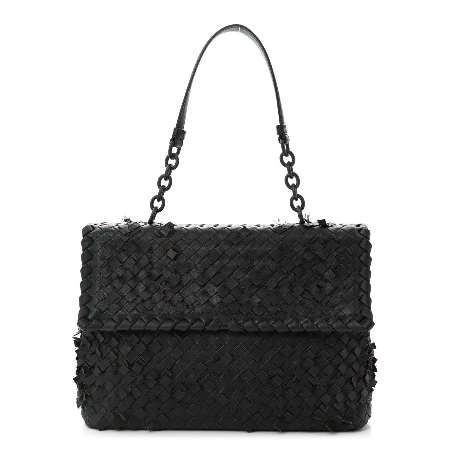 Nappa Intrecciato Fringe Flap Black