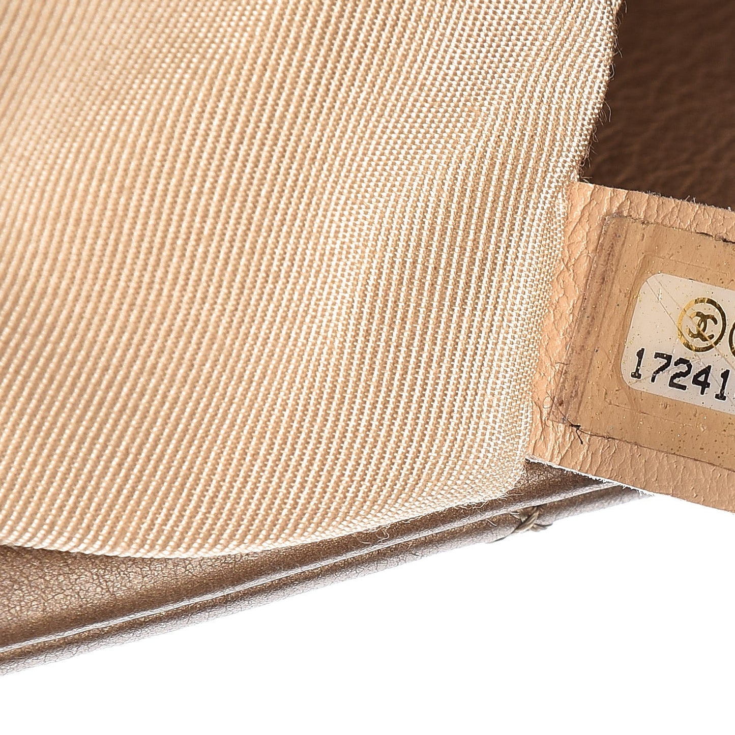 Metallic Calfskin Quilted Large CC Crown Tote Gold