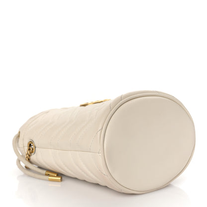Gucci Calfskin Matelasse Mini GG Marmont 2.0 Bucket Bag White 4 of 12