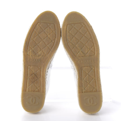 Chanel Laminated Goatskin CC Espadrilles 35 Silver 5 of 10