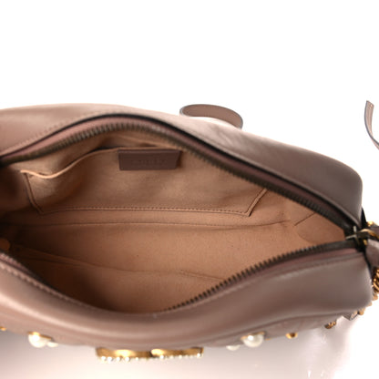 Gucci Calfskin Matelasse Studded Small Pearly GG Marmont Chain Shoulder Bag Porcelain Rose 5 of 9