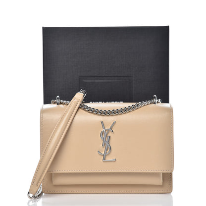 Saint Laurent Calfskin Monogram Sunset Chain Wallet Nude Powder 13 of 13