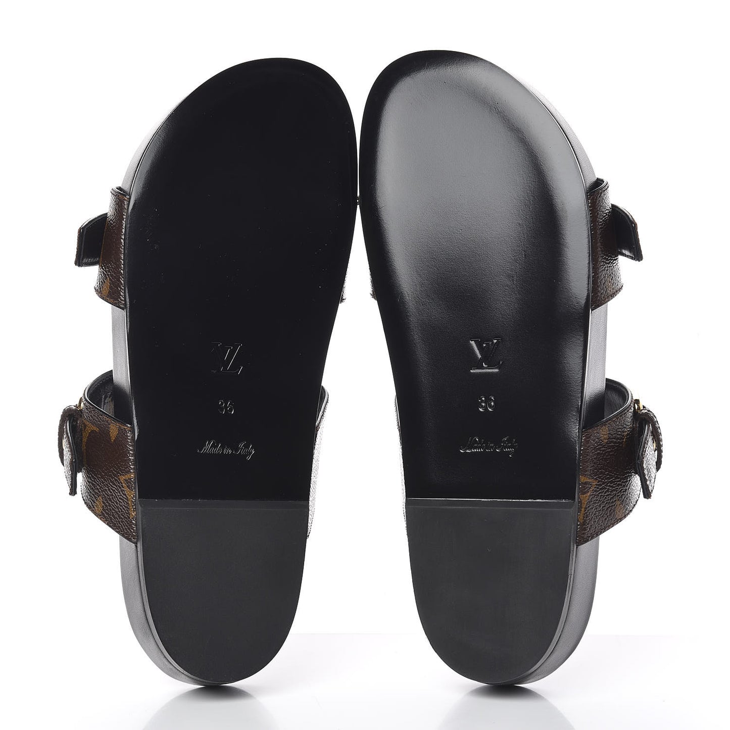 Monogram Bom Dia Mule Sandals 36 Black