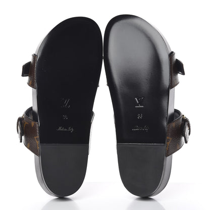 Louis Vuitton Monogram Bom Dia Mule Sandals 36 Black 8 of 9