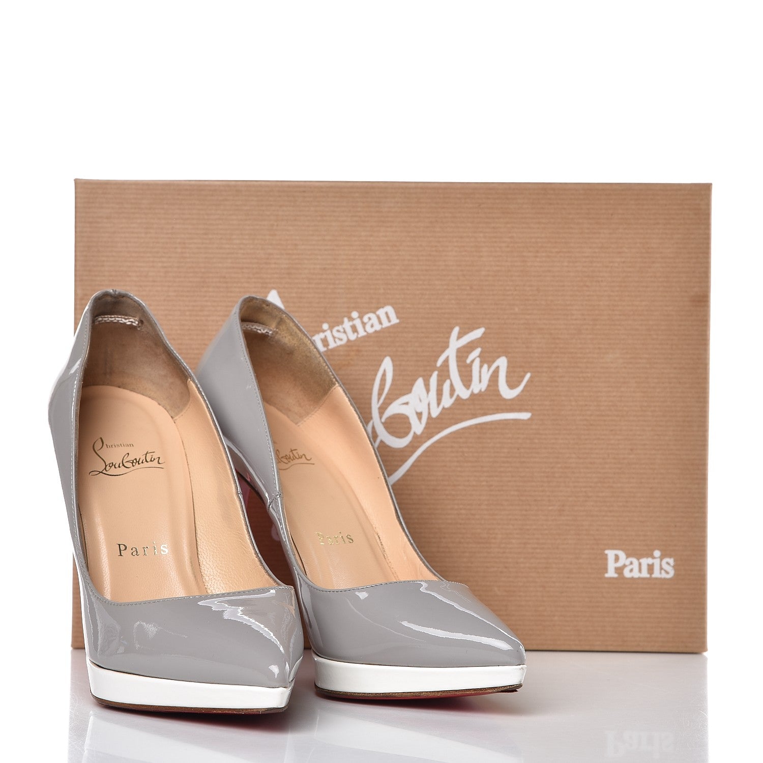 Christian Louboutin Patent Pigalle Plato 120 Pumps 35 Fluo Souris Craie 14 of 14