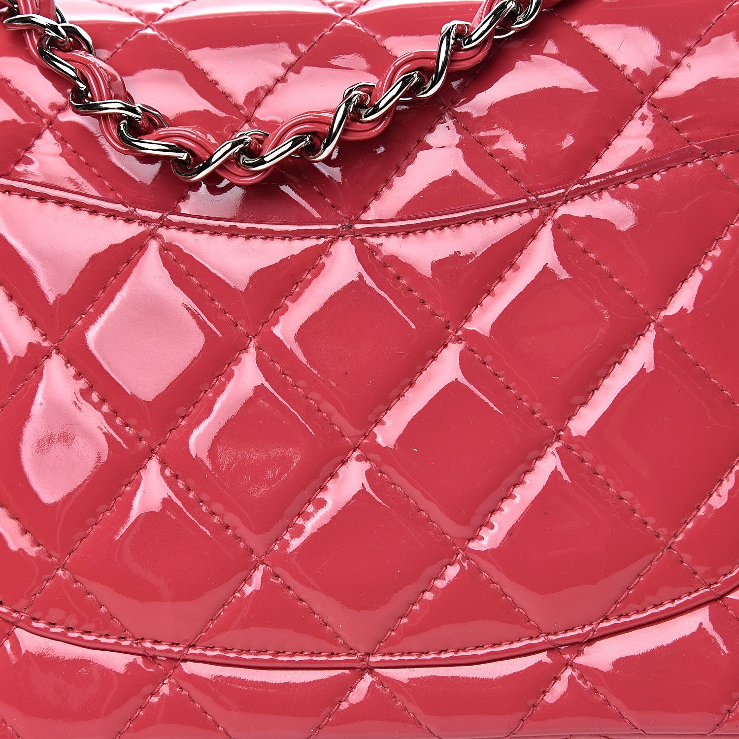 Chanel Patent Calfskin Quilted Mini Rectangular Flap Pink 12 of 14