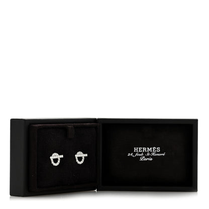 Hermes 18K White Gold Diamond Finesse Earrings 5 of 5