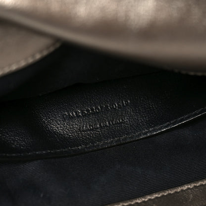Saint Laurent Crinkled Calfskin Matelasse Monogram Baby Niki Chain Satchel Platinum 7 of 10
