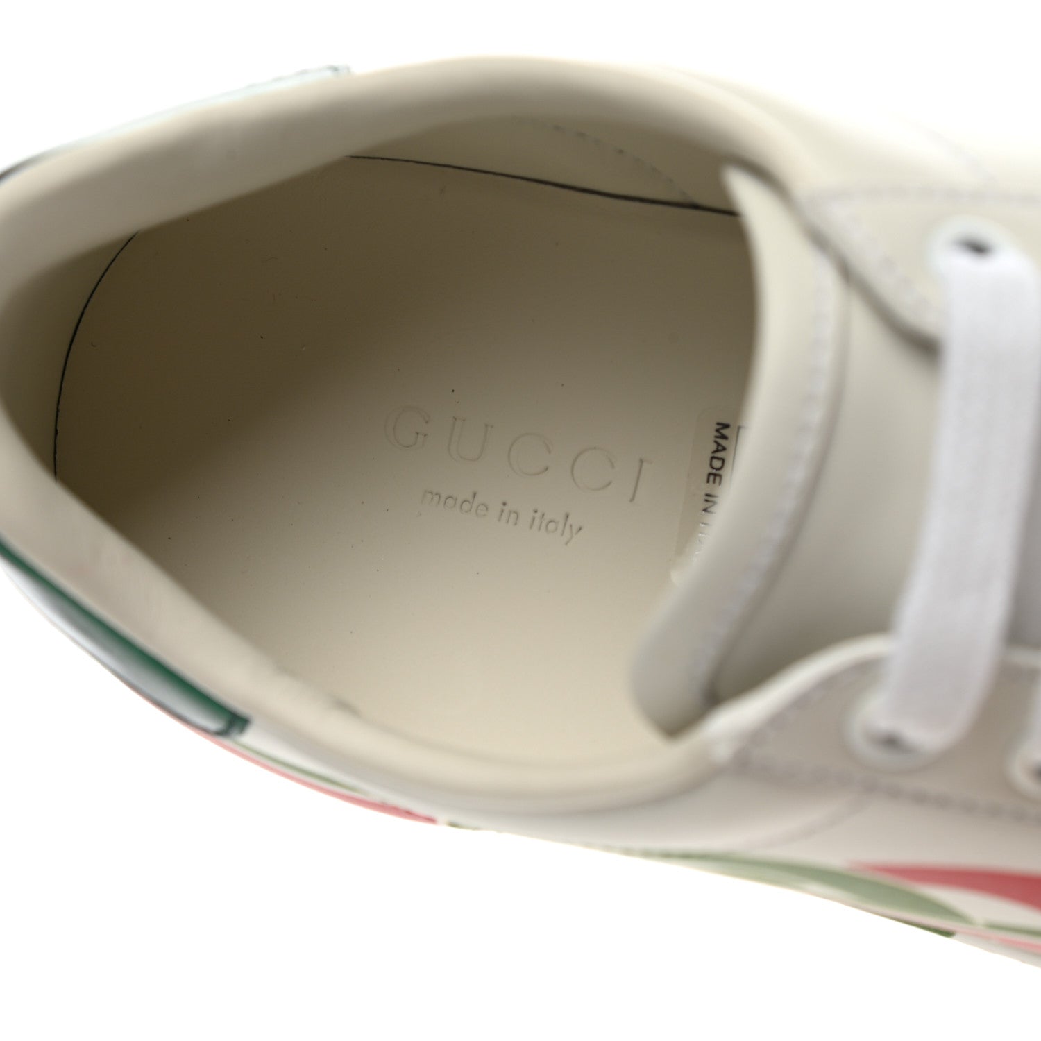 Gucci Calfskin Interlocking G Womens New Ace Sneakers 35.5 White Red Flame Green 7 of 7