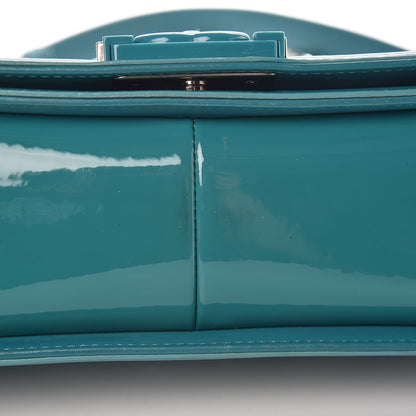 Chanel Patent Calfskin Quilted Medium Plexiglass Boy Flap Turquoise 11 of 25