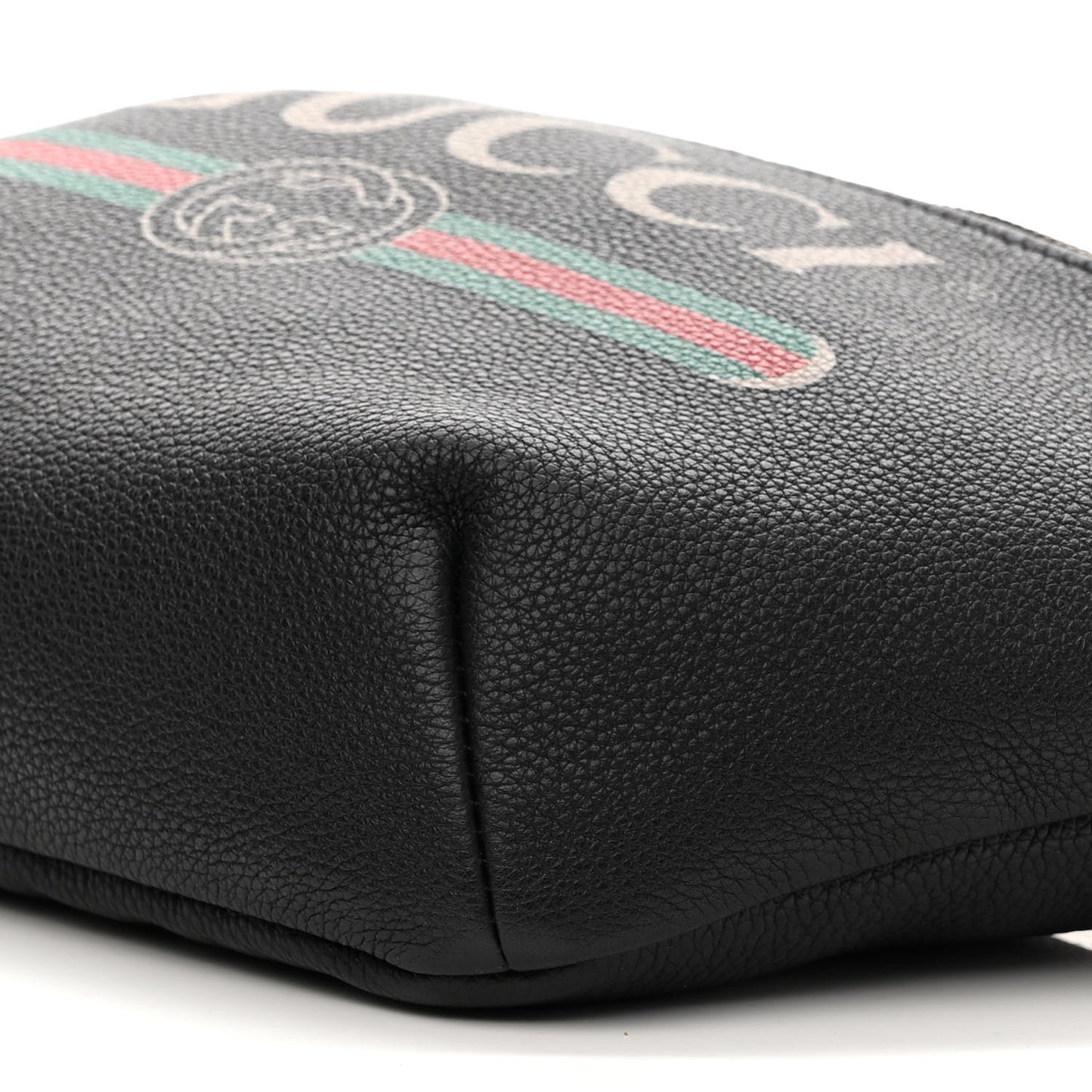 Grained Calfskin Logo Belt Bag Black