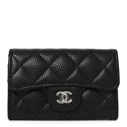 Chanel Caviar Quilted Flap Card Holder Wallet Black 1 of 8
