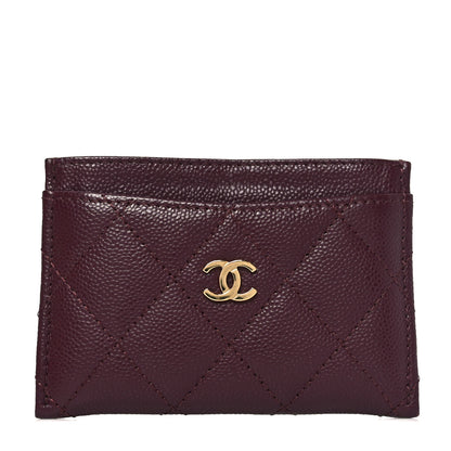 Chanel Caviar Quilted Card Holder Burgundy 1 of 9