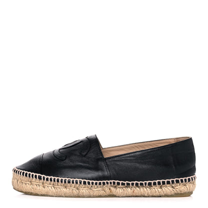 Chanel Lambskin CC Espadrilles 38 Black 1 of 10