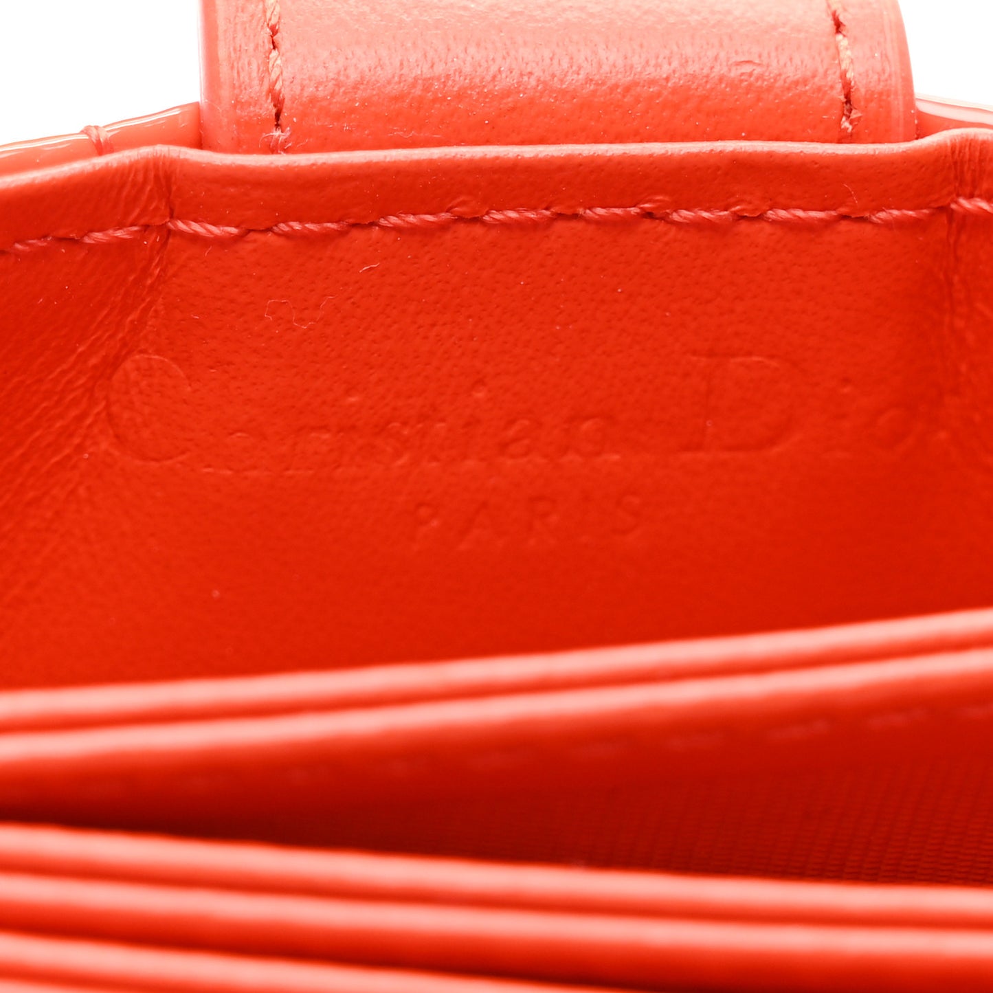 Patent Cannage Lady Dior 5-Gusset Card Holder Bright Orange