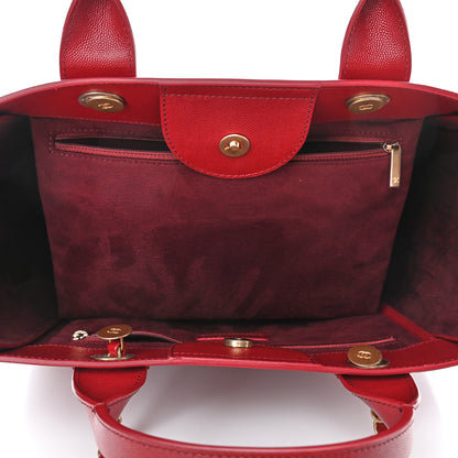 Chanel Caviar Small Studded Deauville Tote Burgundy 4 of 4