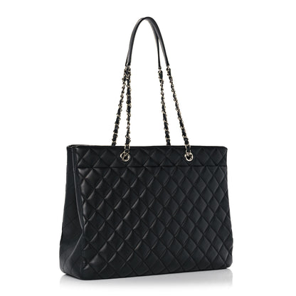 Chanel Calfskin Quilted Large Classic Shopping Tote Black 3 of 14