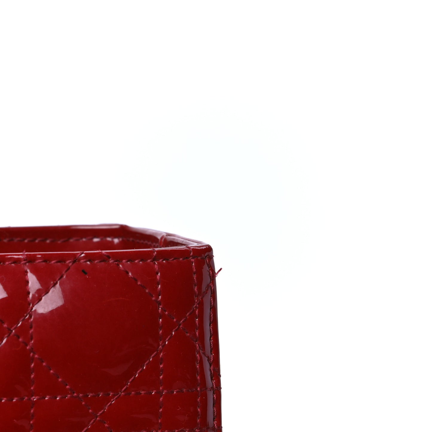 Patent Cannage Large Lady Dior Red