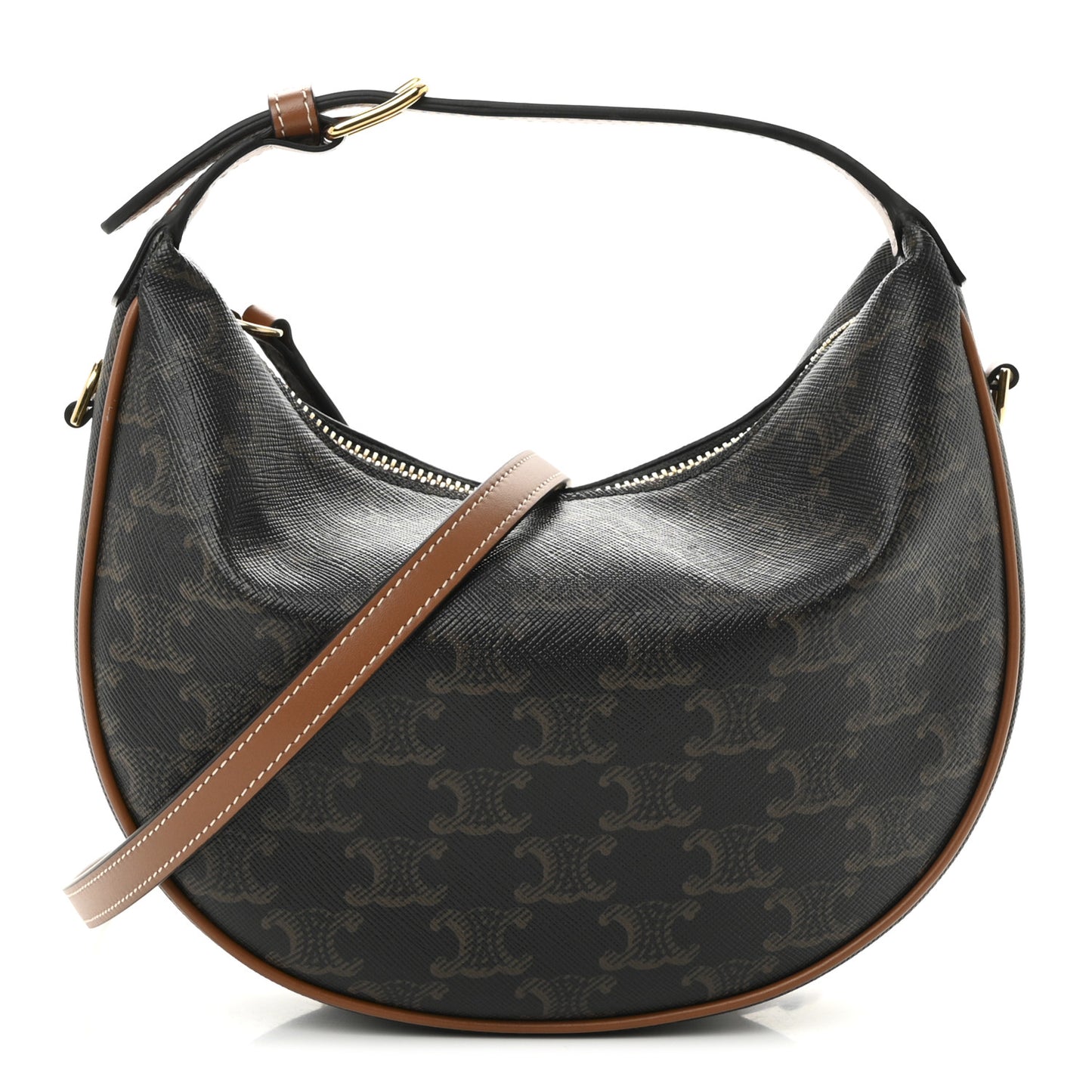 Triomphe Canvas Calfskin Teen Lulu Shoulder Bag Tan
