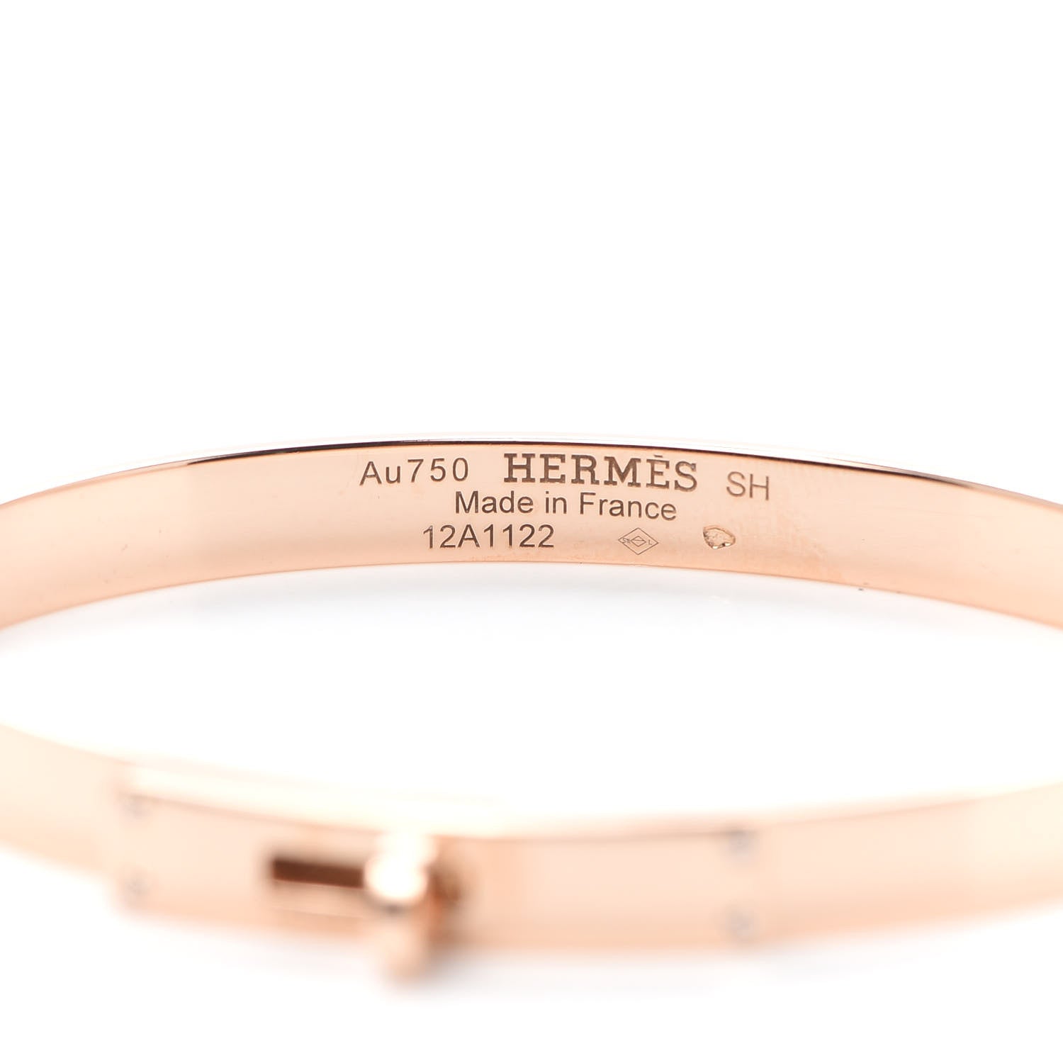 Hermes 18K Rose Gold Diamond PM Kelly Bracelet SH 4 of 5