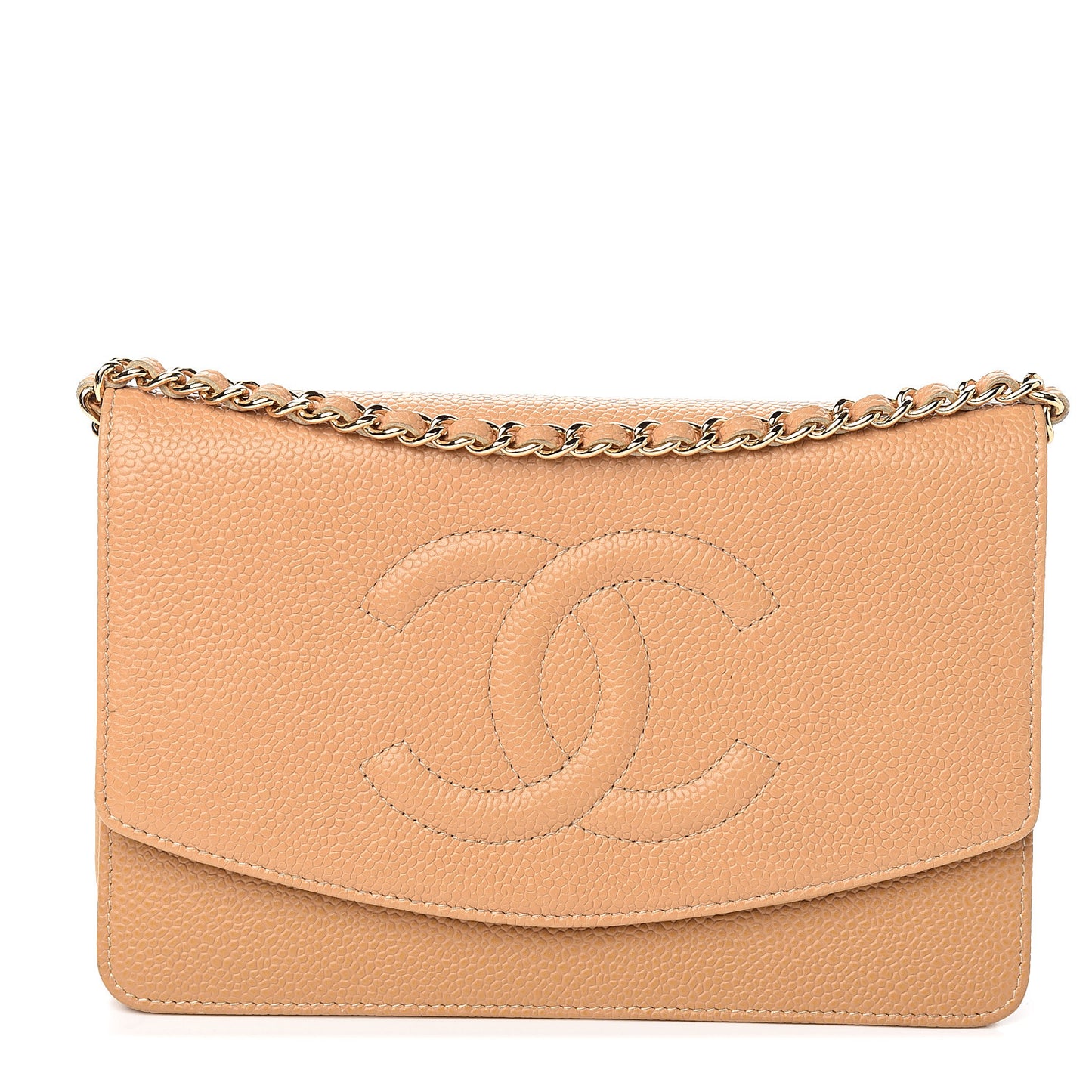 Caviar Timeless CC Wallet on Chain WOC Beige