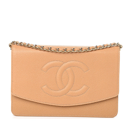 Chanel Caviar Timeless CC Wallet on Chain WOC Beige 1 of 12