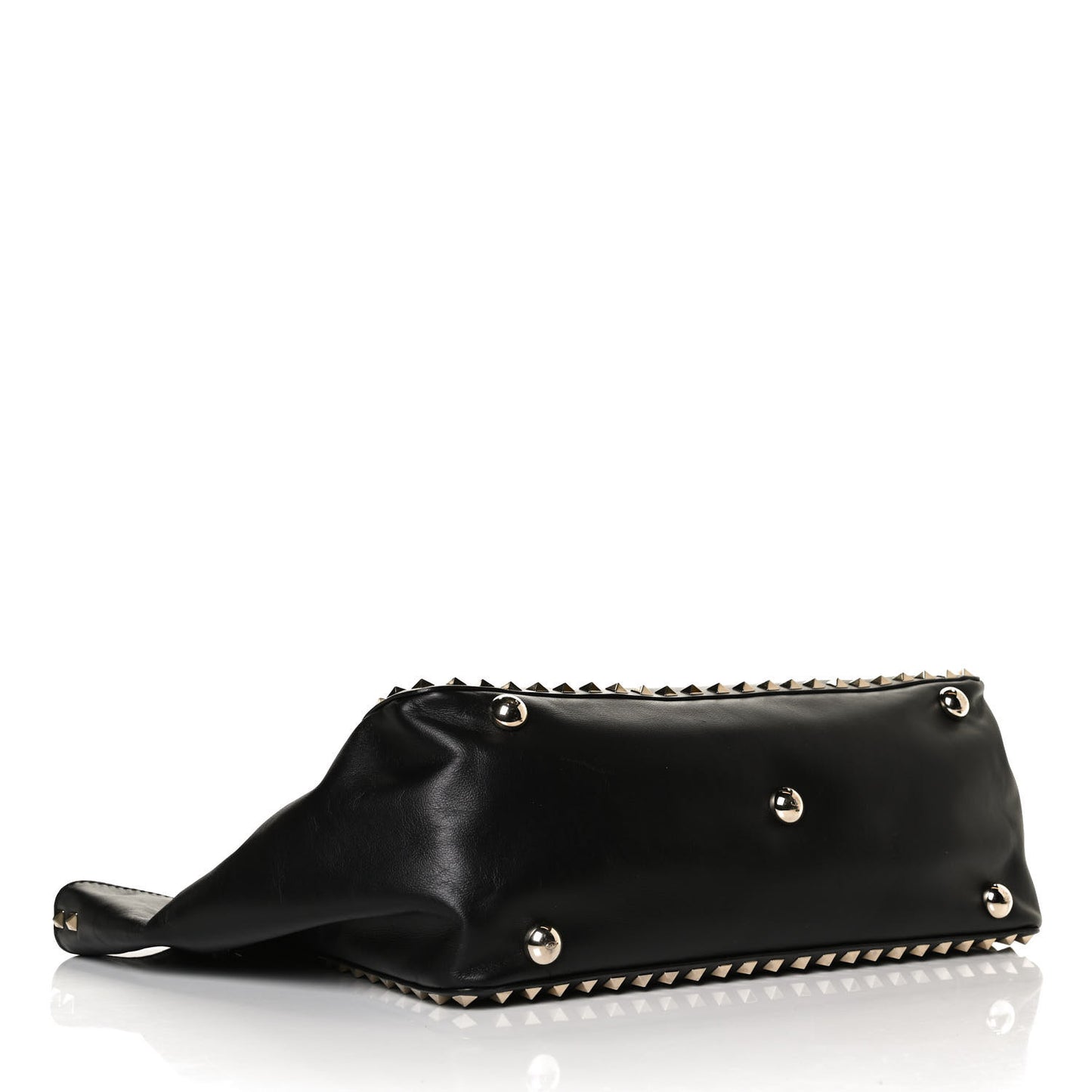 Vitello Medium Rockstud Tote Black