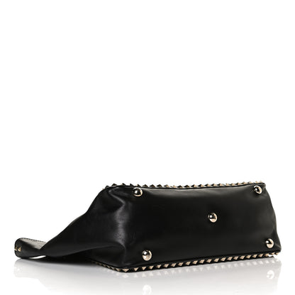 Valentino Garavani Vitello Medium Rockstud Tote Black 4 of 12