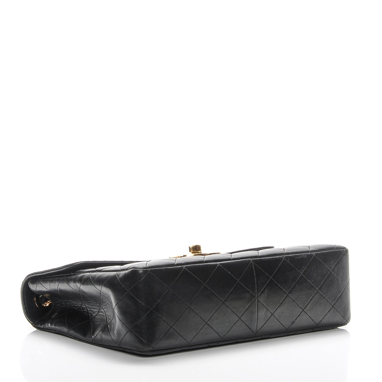 Lambskin Quilted Jumbo Flap Black