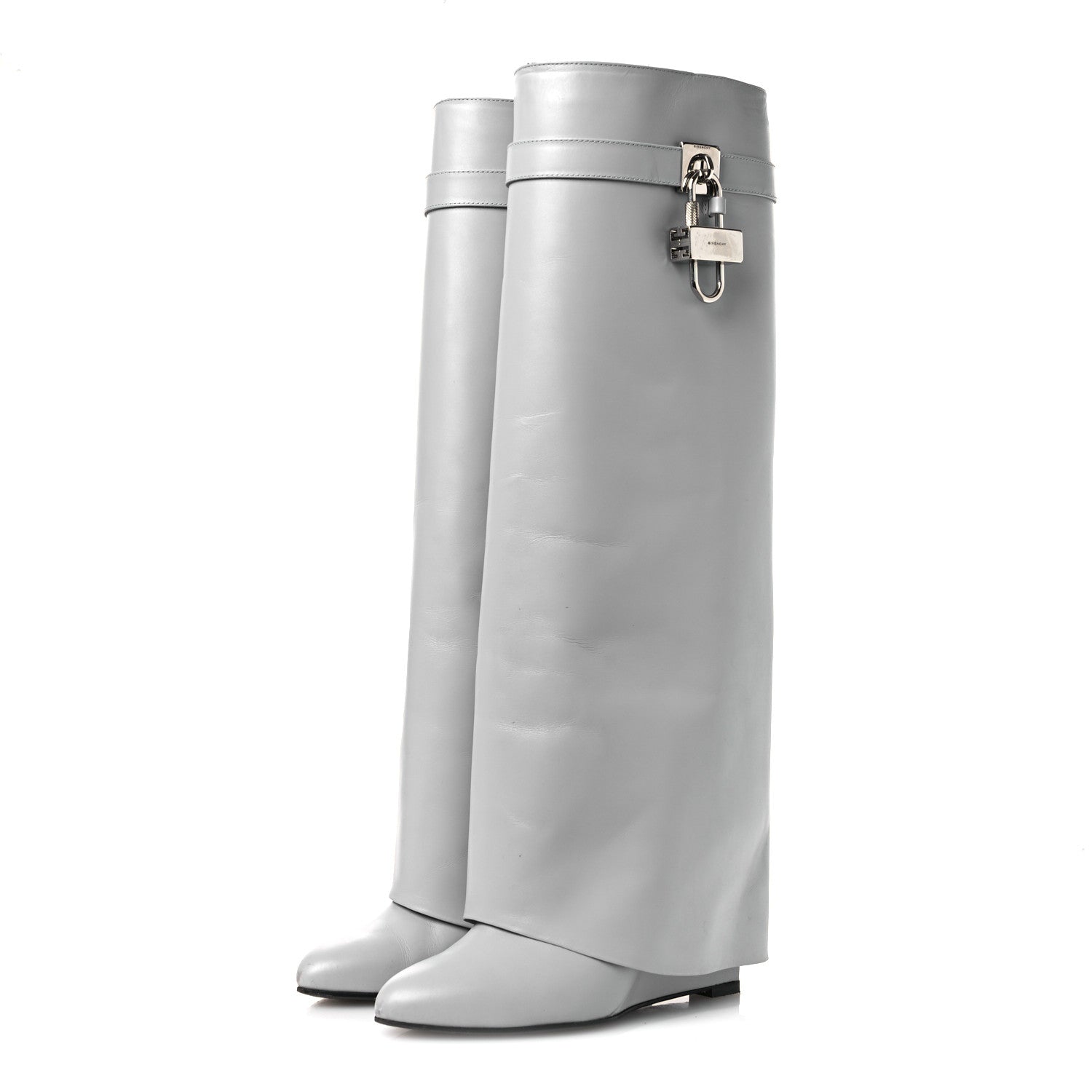 Givenchy Calfskin Shark Lock Pant Boots 39 Grey 4 of 17