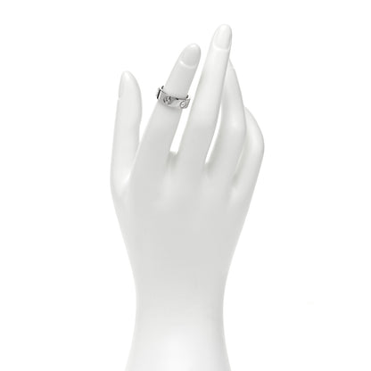 Cartier 18K White Gold 3 Diamond 5.5mm LOVE Ring 46 3.75 2 of 5