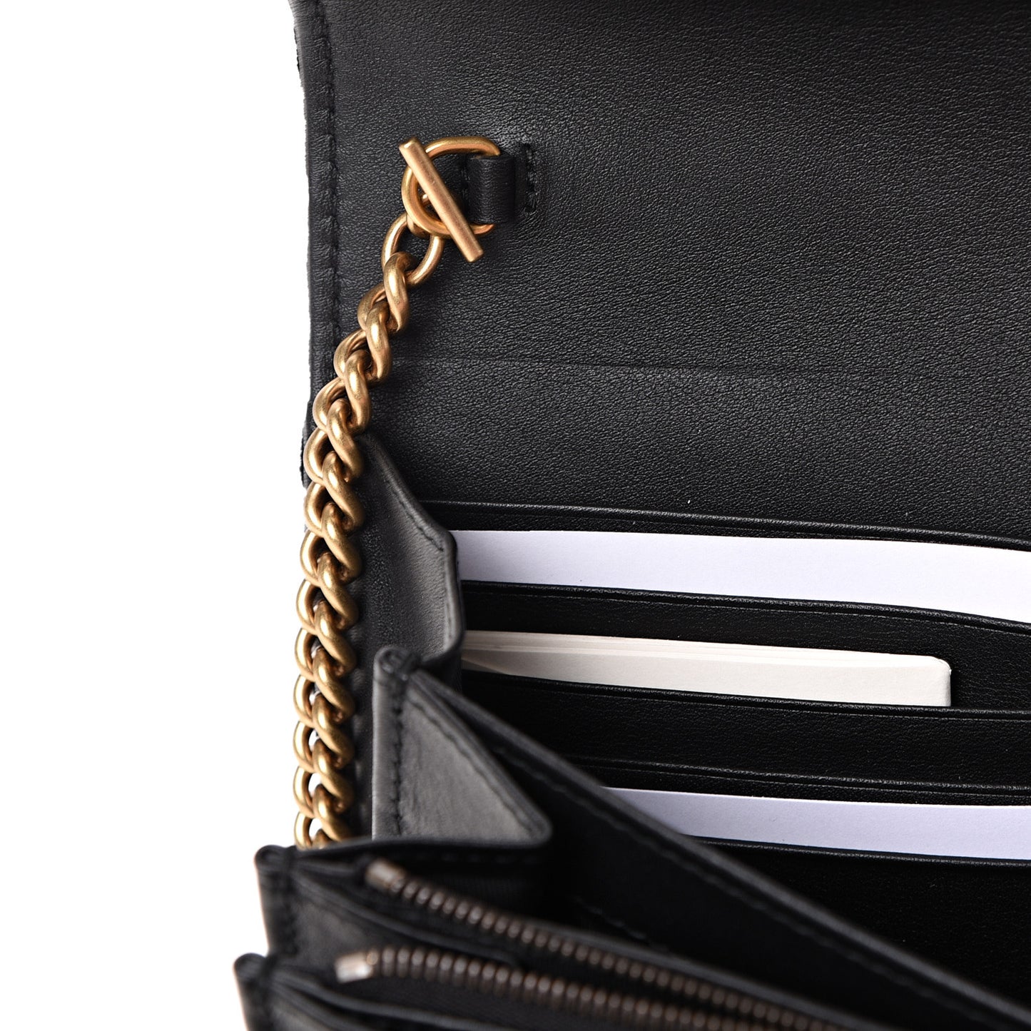 Velvet Matelasse GG Marmont Chain Wallet Black