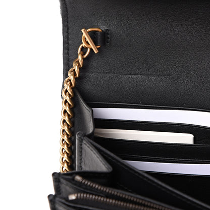 Gucci Velvet Matelasse GG Marmont Chain Wallet Black 7 of 10