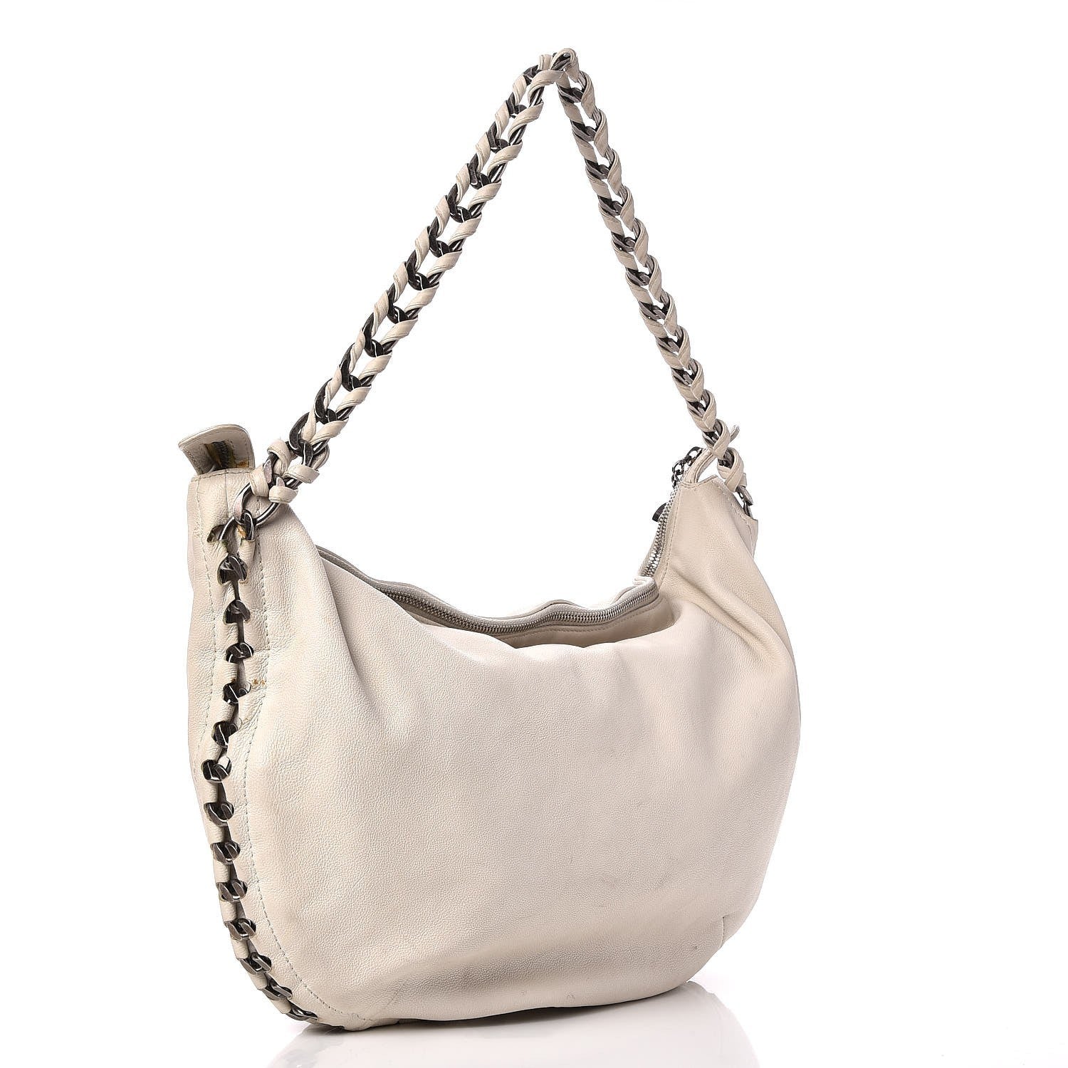 Chanel Calfskin Modern Chain Hobo White 3 of 12