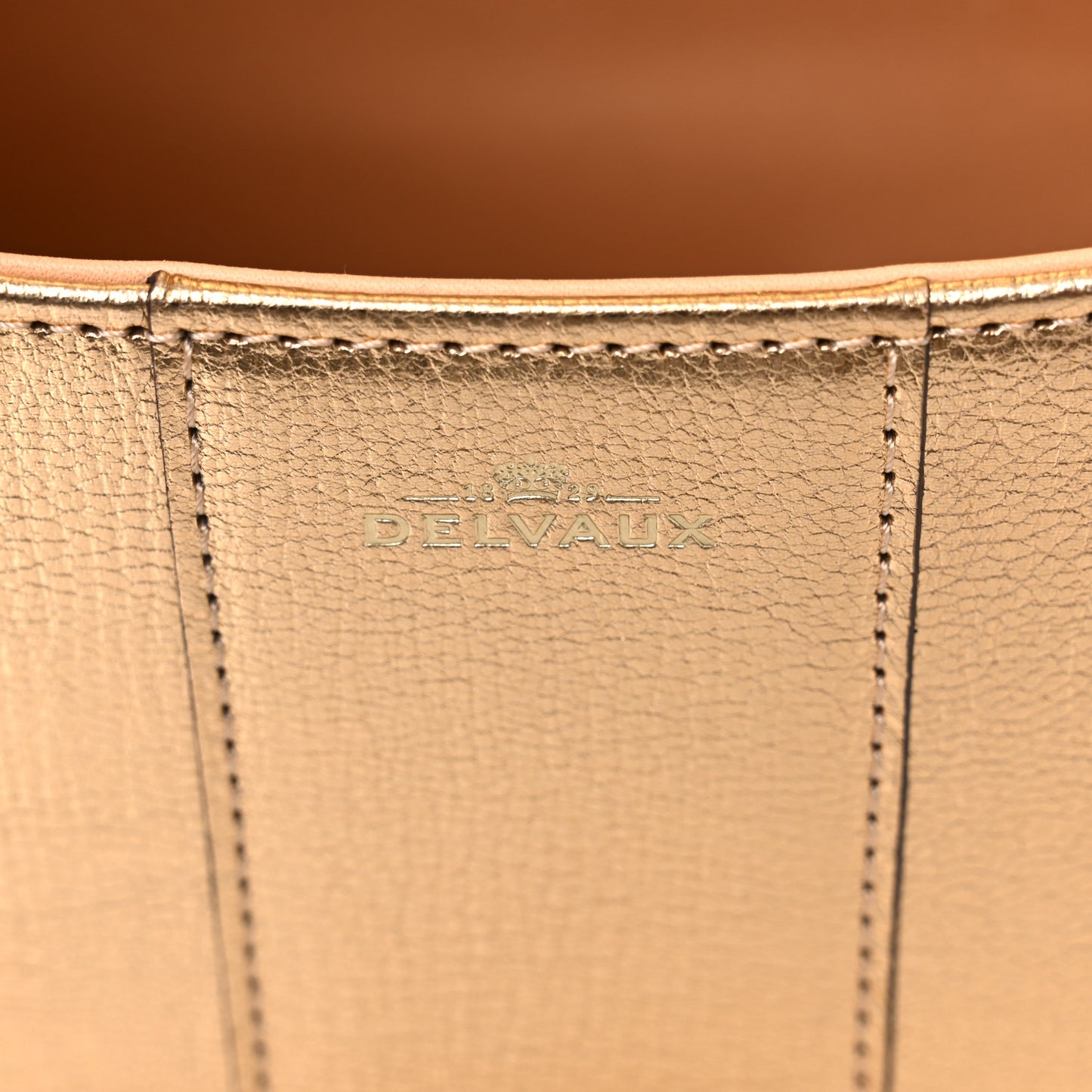 Metallic Goatskin Mini Brillant Satchel  Gold