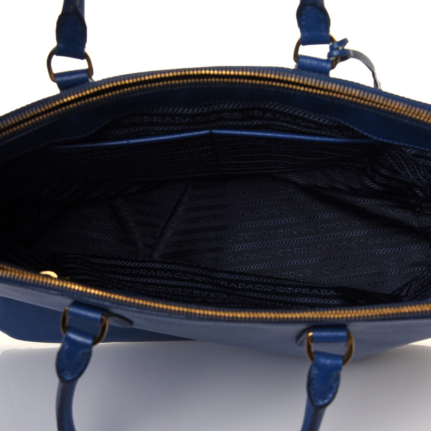 Saffiano Large Galleria Double Zip Tote Bluette