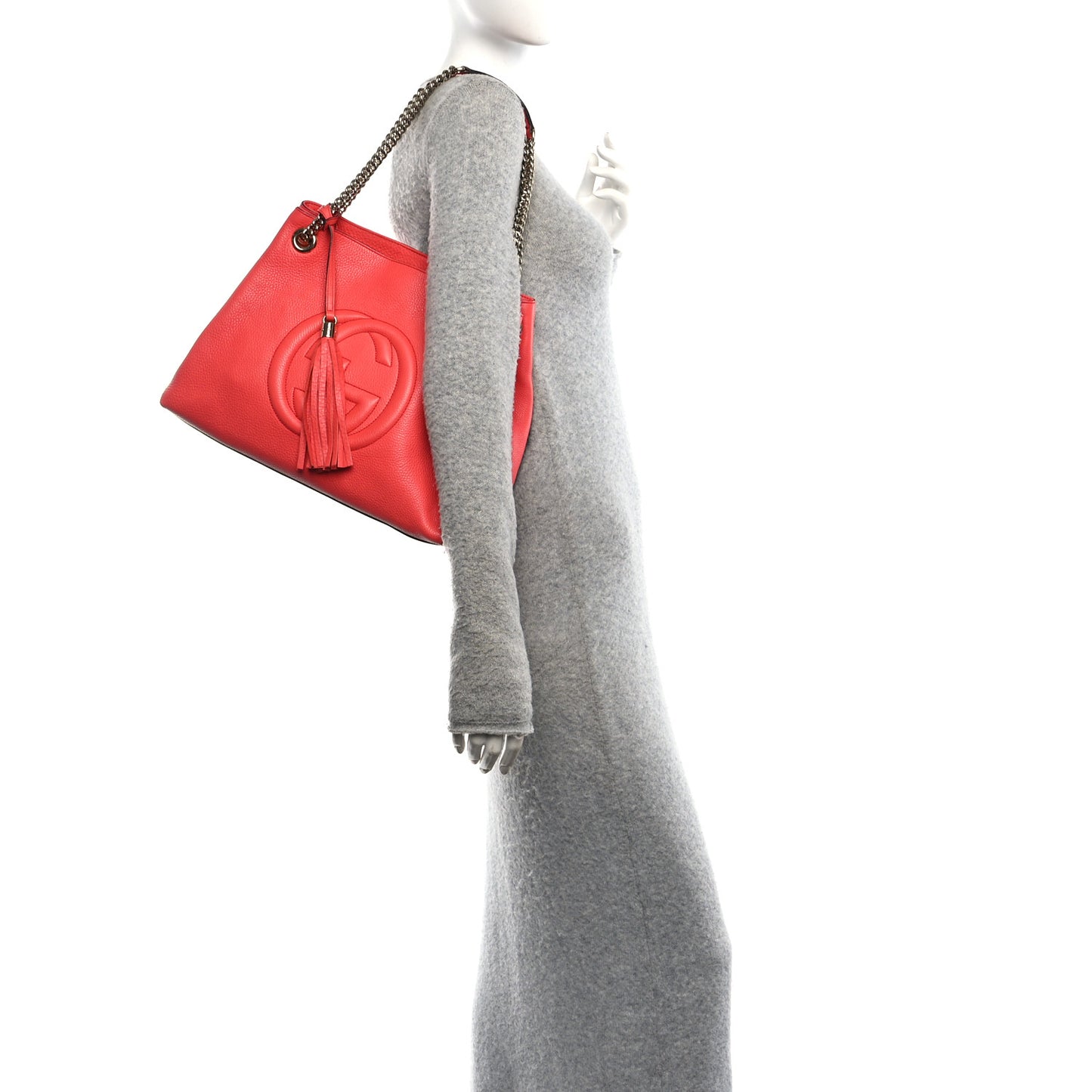 Pebbled Calfskin Medium Soho Chain Shoulder Bag Begonia Pink
