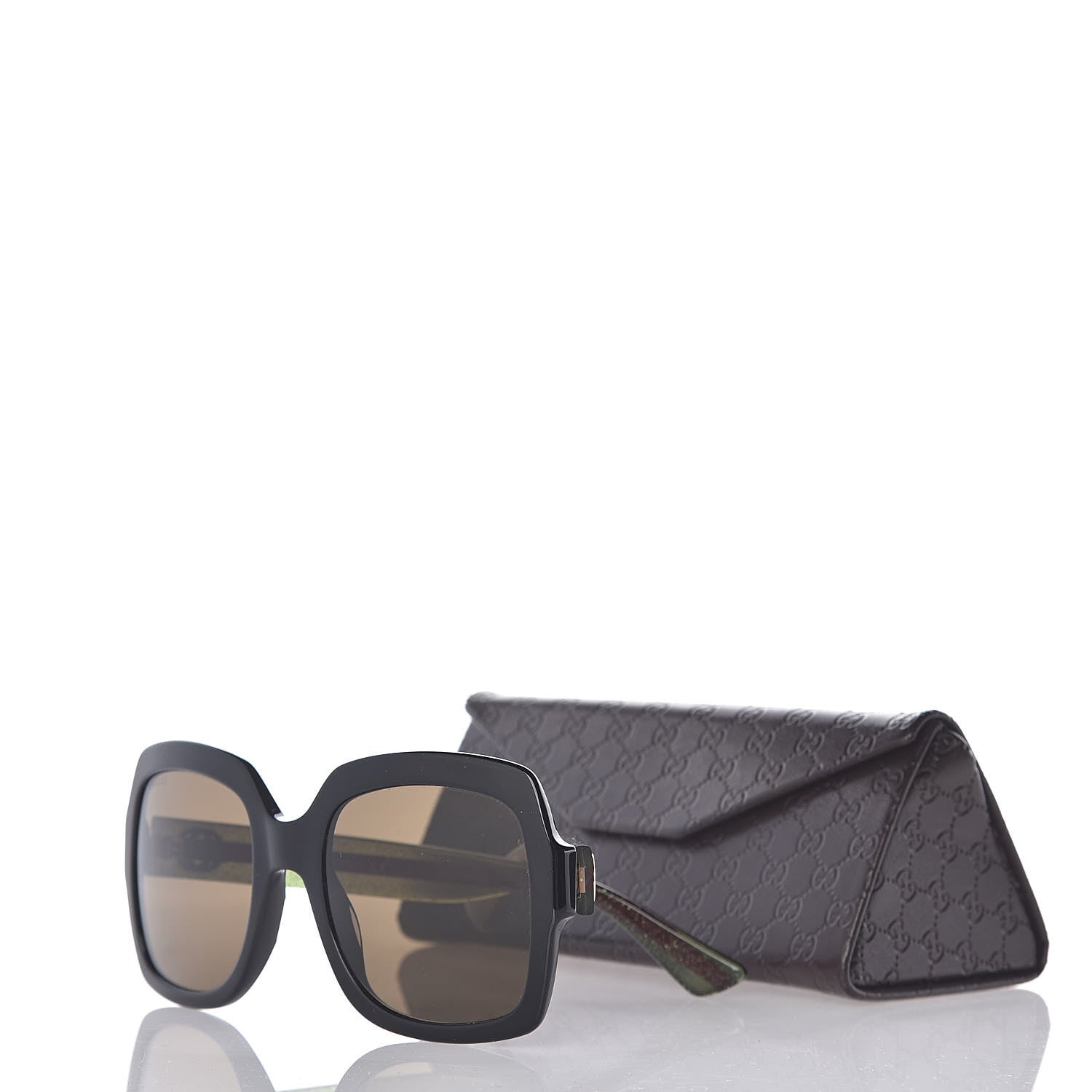 Gucci Oversize Square Web GG 0036S Sunglasses Black 11 of 11